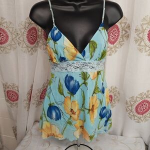 Wet Seal Hawaiian Print Camisole - Blue and Orange